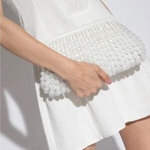 Cult Gaia Nia  beaded Leather clutch